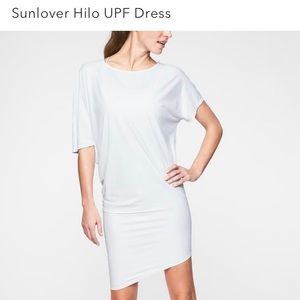 Athletic white swimsuit cover